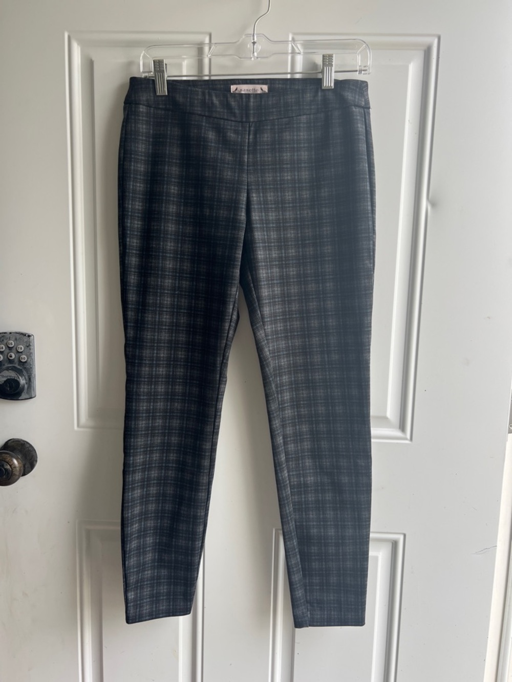Nanette Lepore Black and Gray Plaid Women's Pants